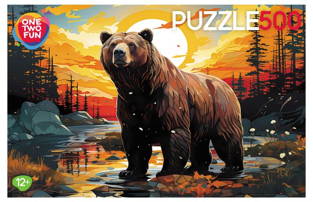 Пазл детский ONE TWO FUN Животные, 500 элементов в ассортименте