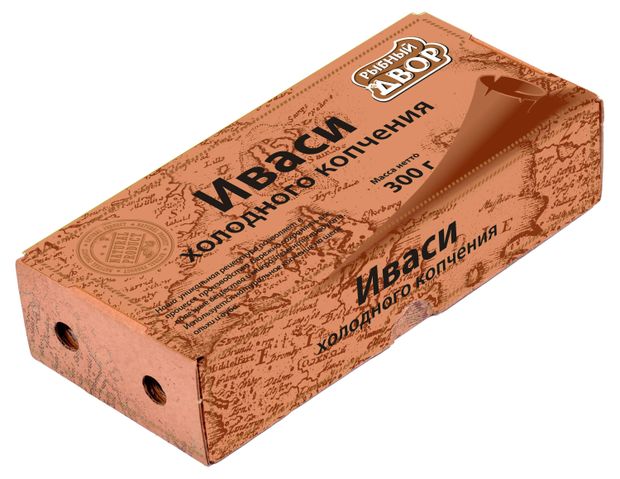 Сардина Иваси холодного копчения Рыбный Двор неразделанная, 300 г