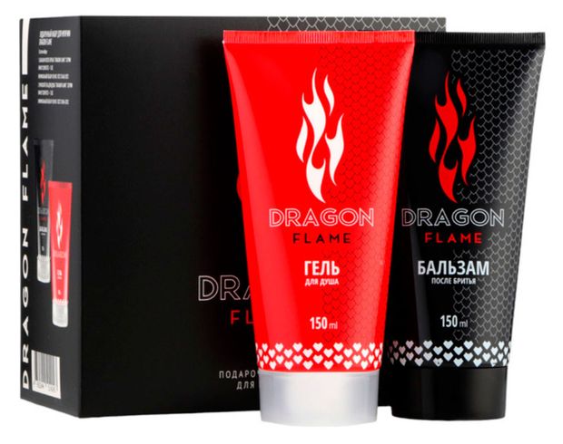 фото Набор подарочный для мужчин family cosmetics dragon flame гель для душа 150 мл + бальзам после бритья 150 мл