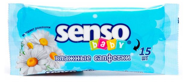 Салфетки влажные детские Senso Baby 15 шт 40₽