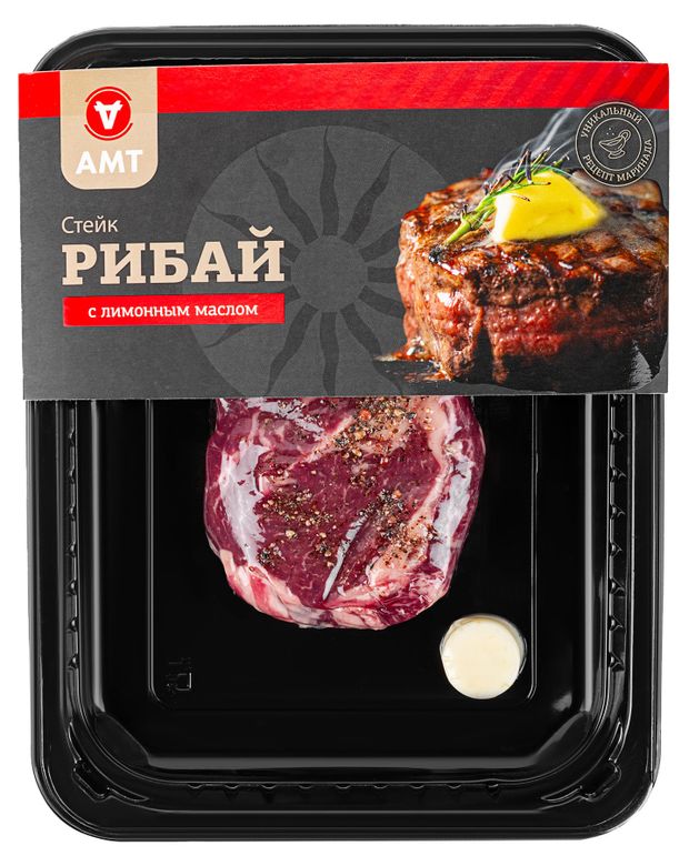 Стейк говяжий АМТ Рибай с лимонным соком охлажденный 250 г 616₽