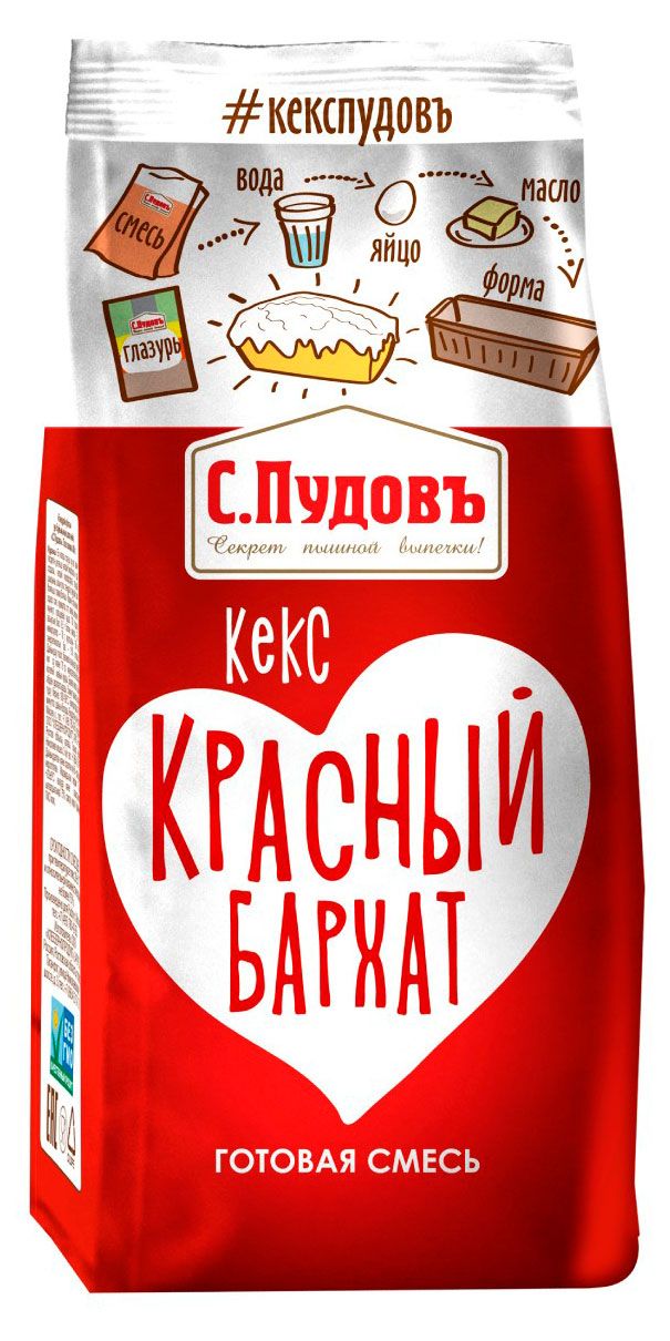 Смесь для выпечки СПудовъ Кекс Красный бархат 300 г 180₽