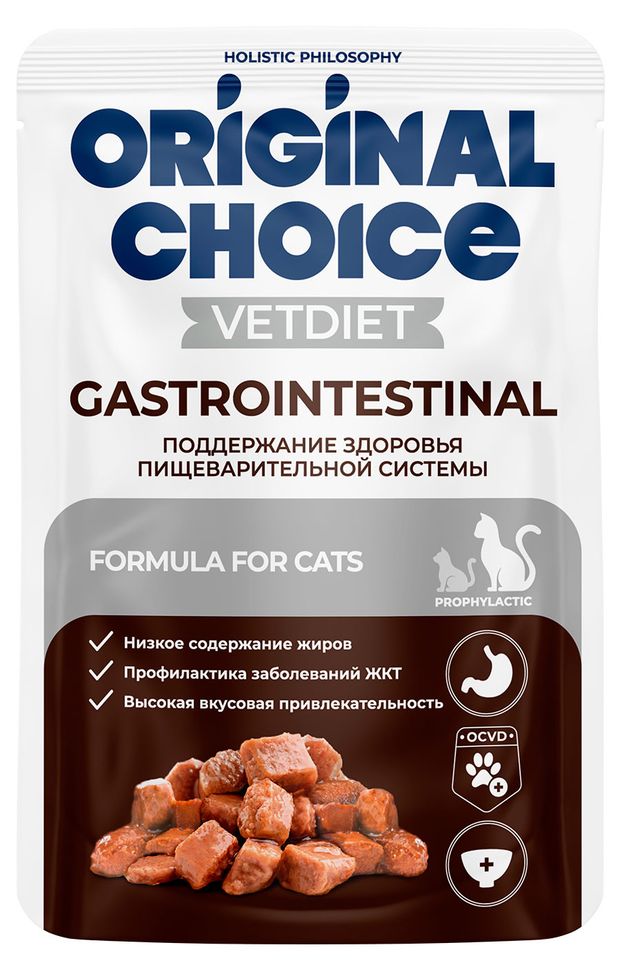 Корм влажный для кошек Original Choice VETDIET Gastrointestinal с чувствительным пищеварением, 85 г