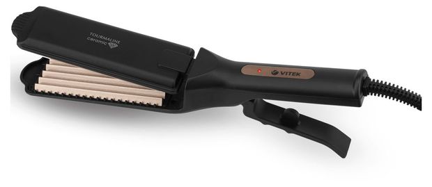 Щипцы для укладки волос Vitek VT-8407 45Вт турмалиновое покрытие черные 1000₽