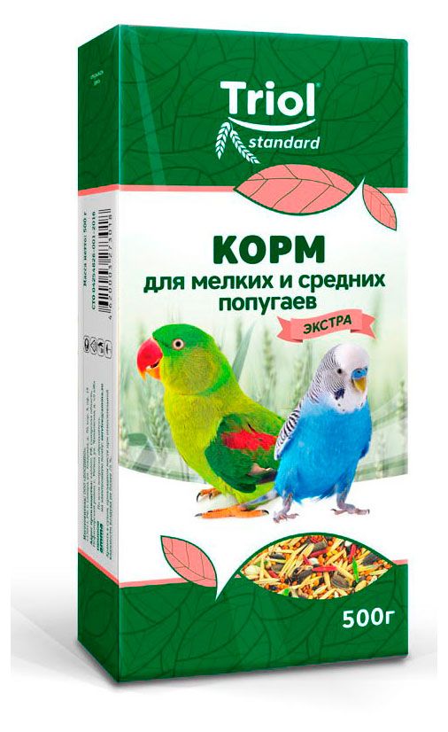 Корм для мелких и средних попугаев Triol Экстра, 500 г