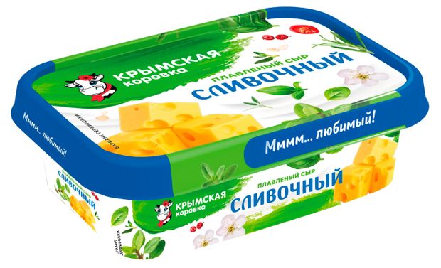 Сыр плавленый Сливочный Крымская Коровка 40% БЗМЖ, 180 г