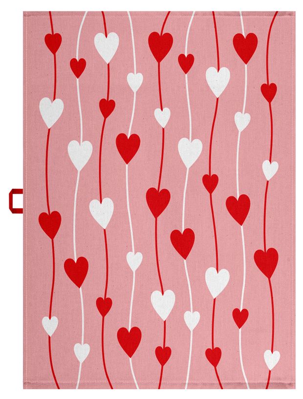 Полотенце кухонное Cleanelly Basic сердечки, 50х70 см