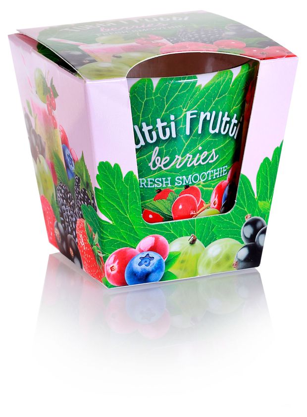 Свеча ароматизированная в стакане Bartek candles Тутти Фрутти, 9х8,5 см