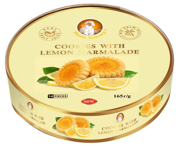 Печенье Santa Bakery с лимонным мармеладом, 165 г