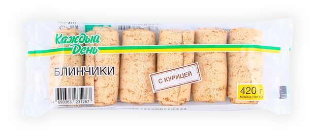 Блины сытные Каждый день с курицей замороженные, 420 г