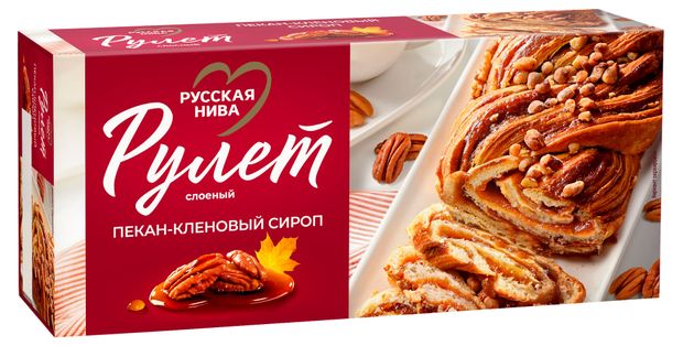 Рулет слоёный Русская Нива Твист пекан-кленовый сироп, 300 г