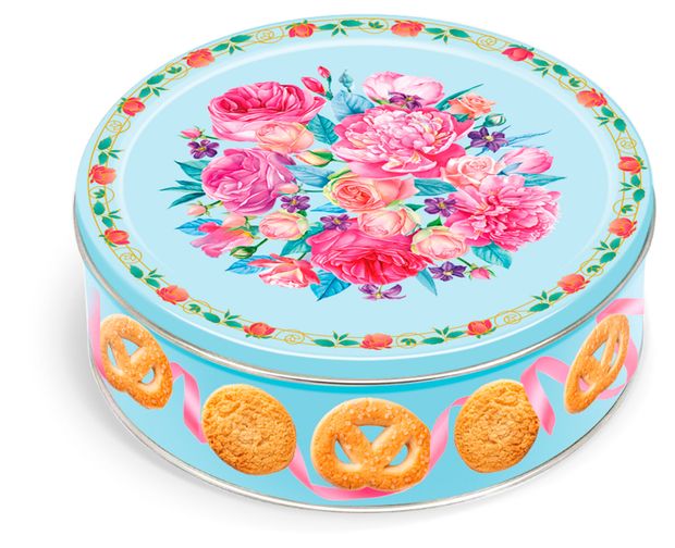 Печенье АШАН Красная птица Завиток в железной банке, 400 г