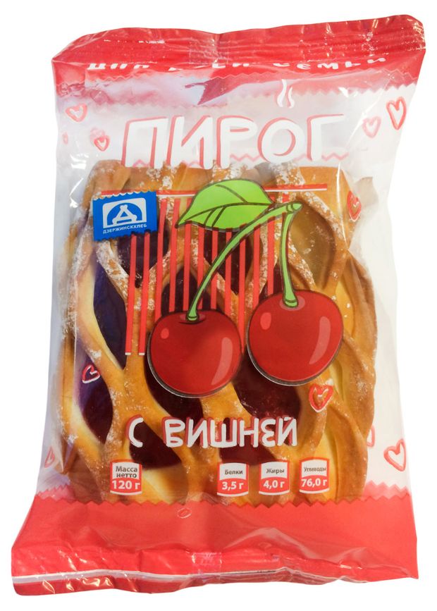 Пирог Дзержинскхлеб Ягодное Лукошко с вишней, 120 г