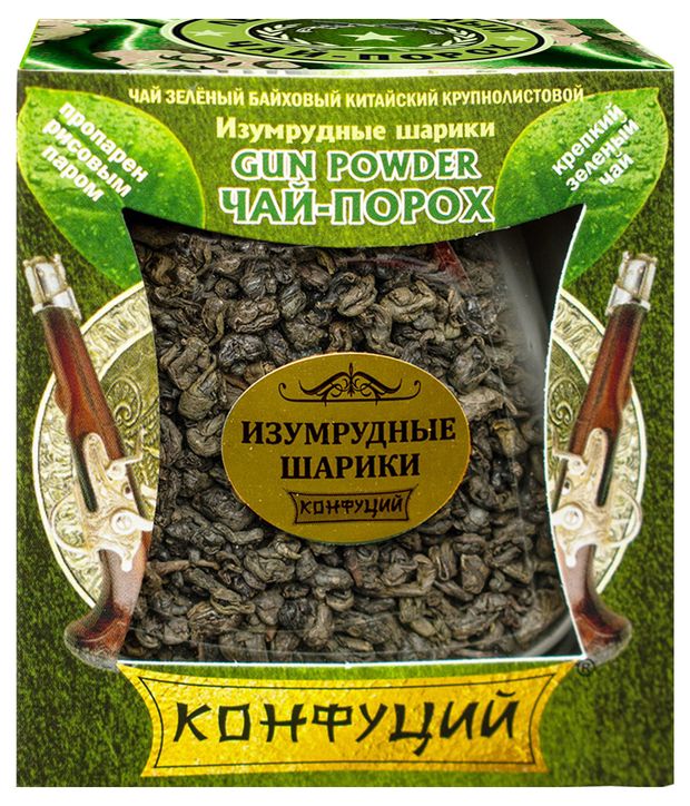 Чай зеленый Конфуций Изумрудные шарики, 90 г