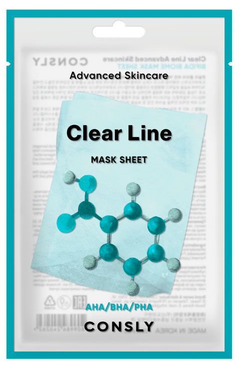 Маска тканевая для лица CONSLY с фруктовыми кислотами, 25 мл