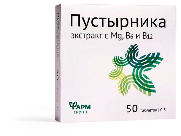 Пустырника экстракт Фармгрупп с Mg+В6+В12, 50 таблеток