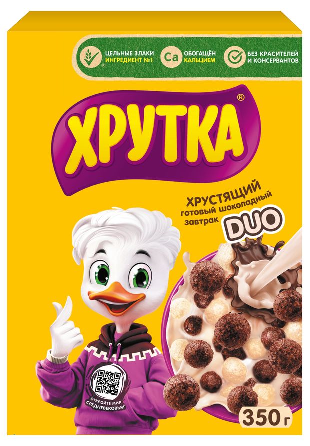 Готовый завтрак ХРУТКА DUO шоколадный обогащенный кальцием 350 г 260₽