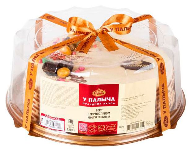 Торт песочный У Палыча с черносливом оригинальный охлажденный, 1,2 кг