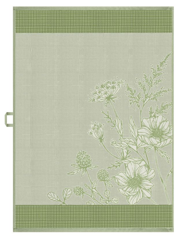 Полотенце Cleanelly Basic вафельное зеленое, 50х70 см