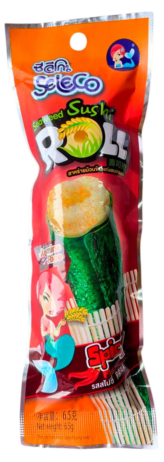 Ролл из морской капусты Seleco с рисом с острым вкусом, 6,5 г