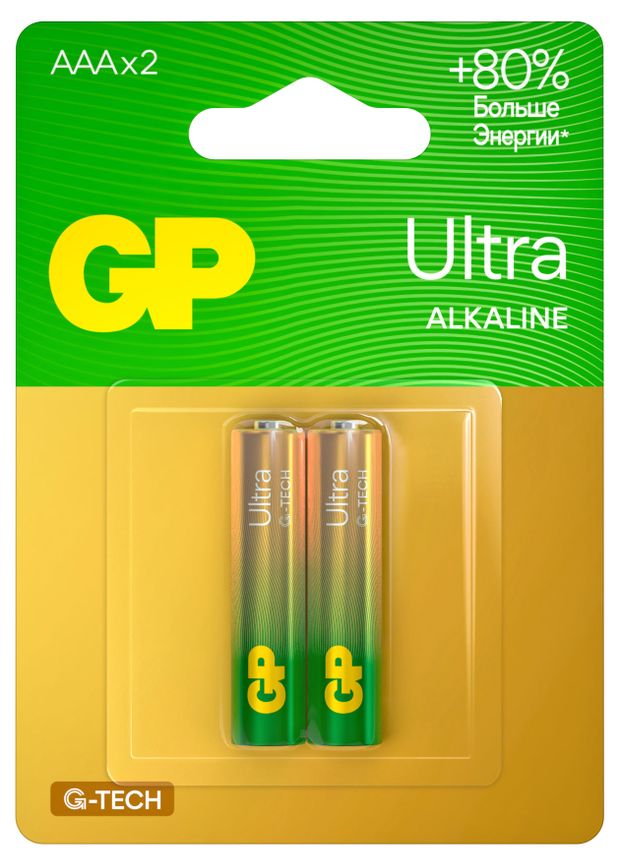 Батарейка GP Ultra Tech AAA, 2 шт
