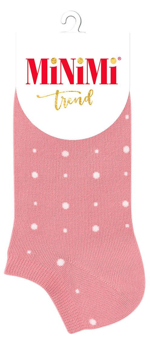 Носки женские MINIMI укороченные розовые в горошек, р 35-38