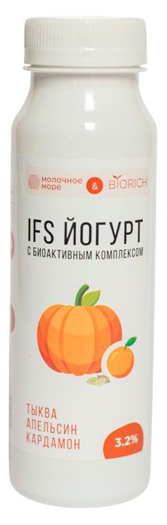 Йогурт питьевой Молочное море IFS с тыквой апельсином и кардамоном 3,2% БЗМЖ, 250 г