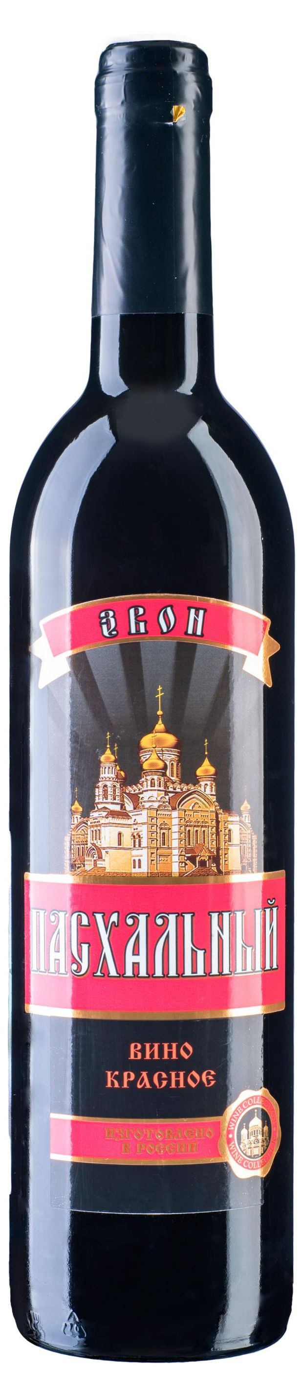 Вино Пасхальный звон красное сладкое Россия, 0,7 л