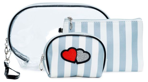 Набор косметичек Intervion 3в1 в полоску