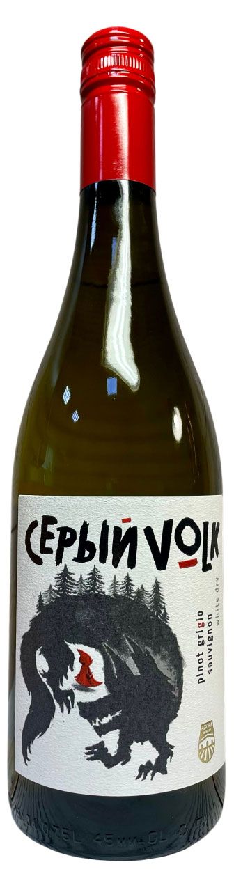 Вино Охотники Серый волк белое сухое Россия, 0,75 л