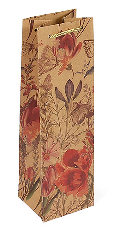 Сумка Grand Gift под бутылку крафт 10х33х9 см в ассортименте 20₽