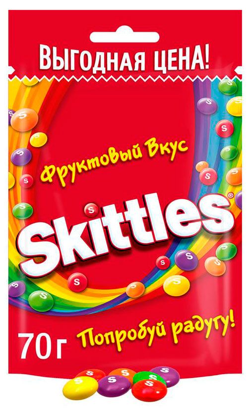 Драже Skittles в разноцветной глазури, 70 г