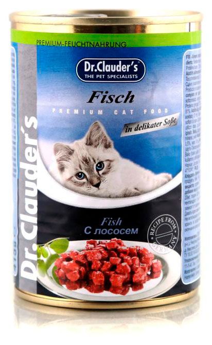 Корм влажный для кошек Dr.Clauder`s с лососем, 415 г