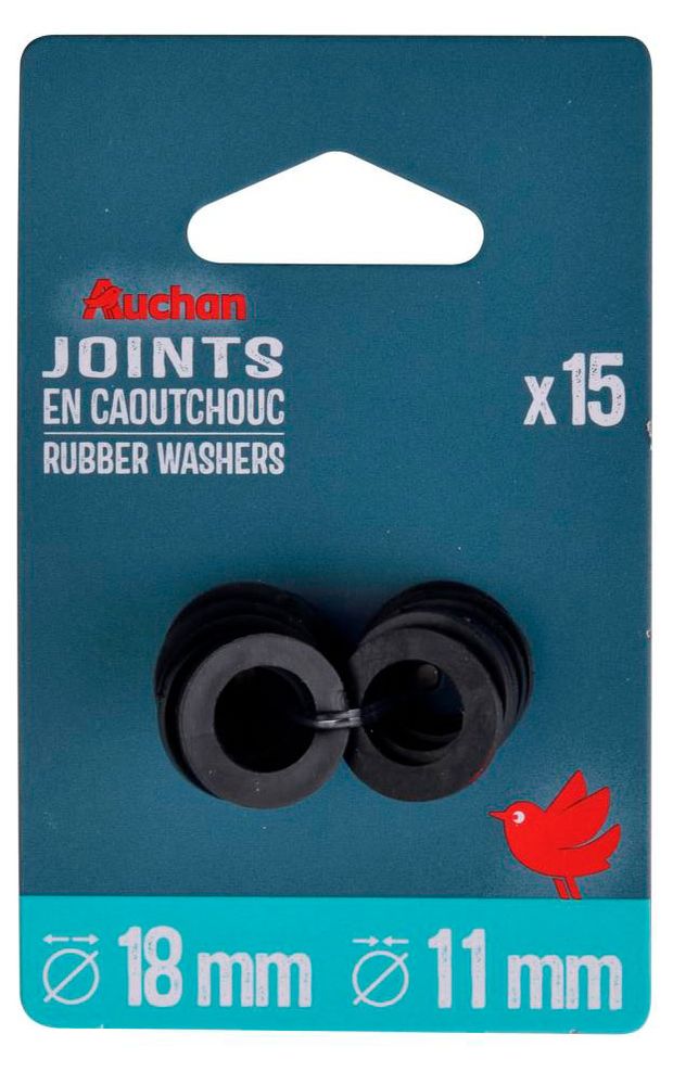 Набор резиновых прокладок АШАН Красная птица черные 12 15 шт 47₽