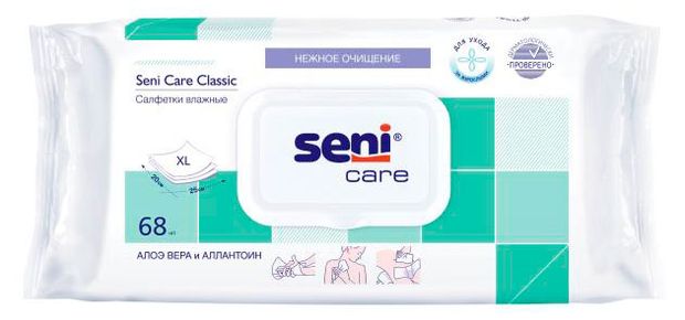 Влажные салфетки Seni Care, 68 шт