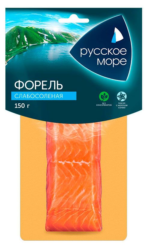 Форель слабосоленая Русское море филе-кусок 150 г 300₽