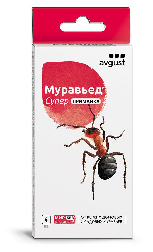 Уборка и бытовая химия  Ашан Приманка Avgust Муравьед супер, 4х1,5 г