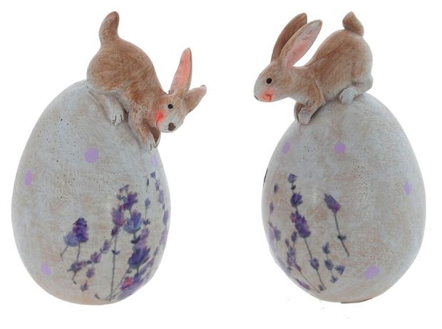 Фигурка декоративная Заяц на яйце, 7,5 см в ассортименте