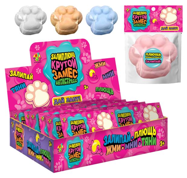 Игрушка-антистресс 1TOY Залиплющ Дай лапу, 1 шт в ассортименте