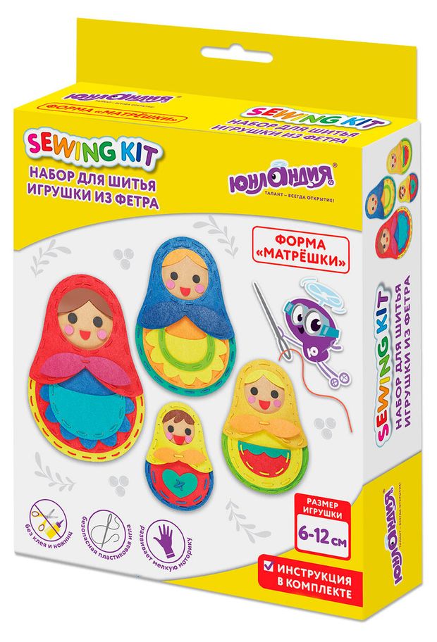 Набор для шитья Юнландия игрушка из фетра Матрешка 320₽