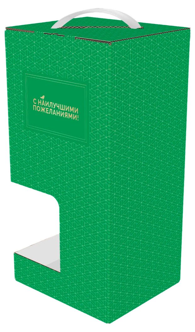 Коробка подарочная АШАН Красная птица складная зеленая 164х142х330 мм 50₽