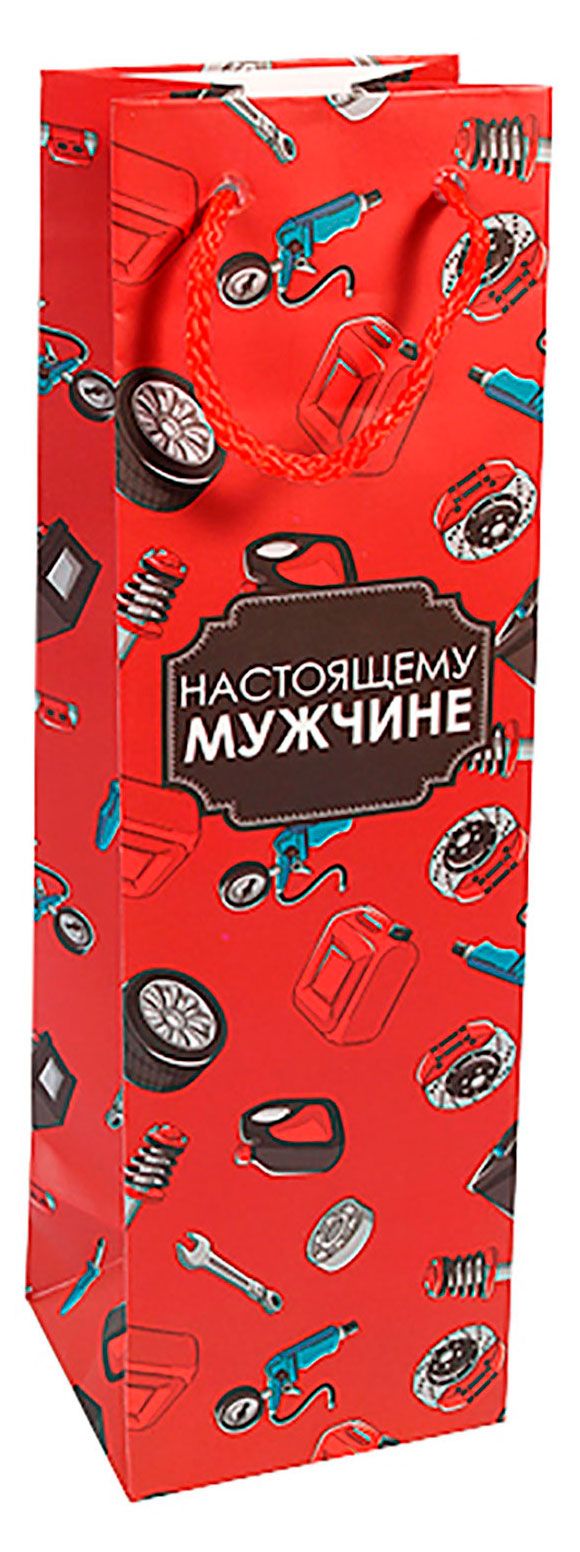 Пакет подарочный Grand Gift под бутылку 10х33х9 см в ассортименте 20₽