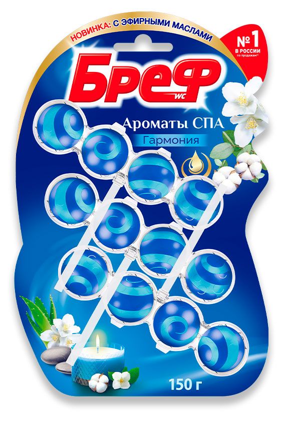 Туалетный блок Бреф Ароматы СПА Гармония, 3х50 г