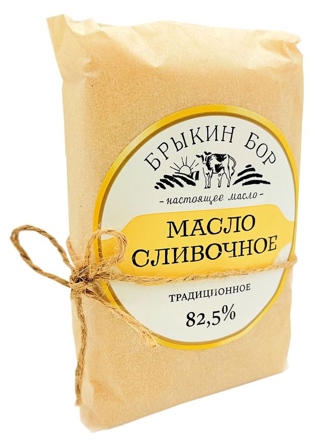 Масло сливочное Брыкин Бор Традиционное 82,5% БЗМЖ, ~ 400 г