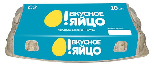 Яйцо куриное О! Вкусное яйцо яркий желток С2 светло-кремовое, 10 шт