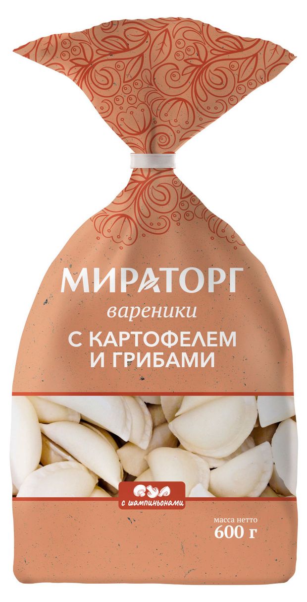 Вареники сытные Мираторг с картофелем и грибами замороженные, 600 г