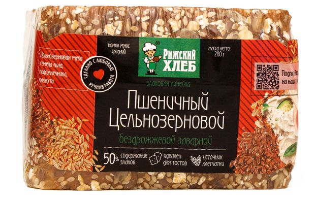 Хлеб Рижский хлеб пшеничный цельнозерновой бездрожжевой 280 г 117₽