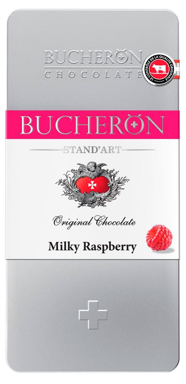 Шоколад молочный Bucheron с малиной, 100 г