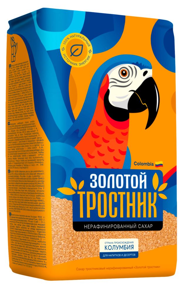 Сахар тростниковый Золотой Тростник нерафинированный, 900 г