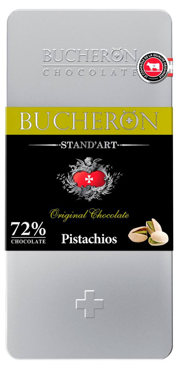 Шоколад BUCHERON STANDART молочный с фисташками, 100 г